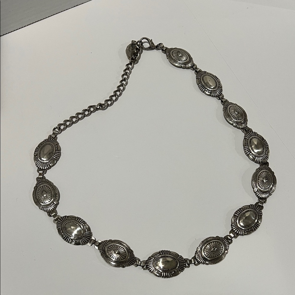 Fossil Silver-Tone Concho Link Belt
